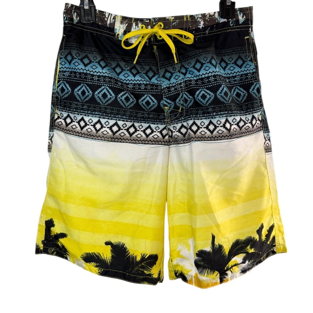 Roebuck & Co Swim Trunks Board Shorts Palm Tree Men’s Size Small